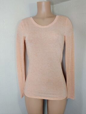 Victoria's Secret Marled Heather Orange Long Sleeve Tee - Size XS